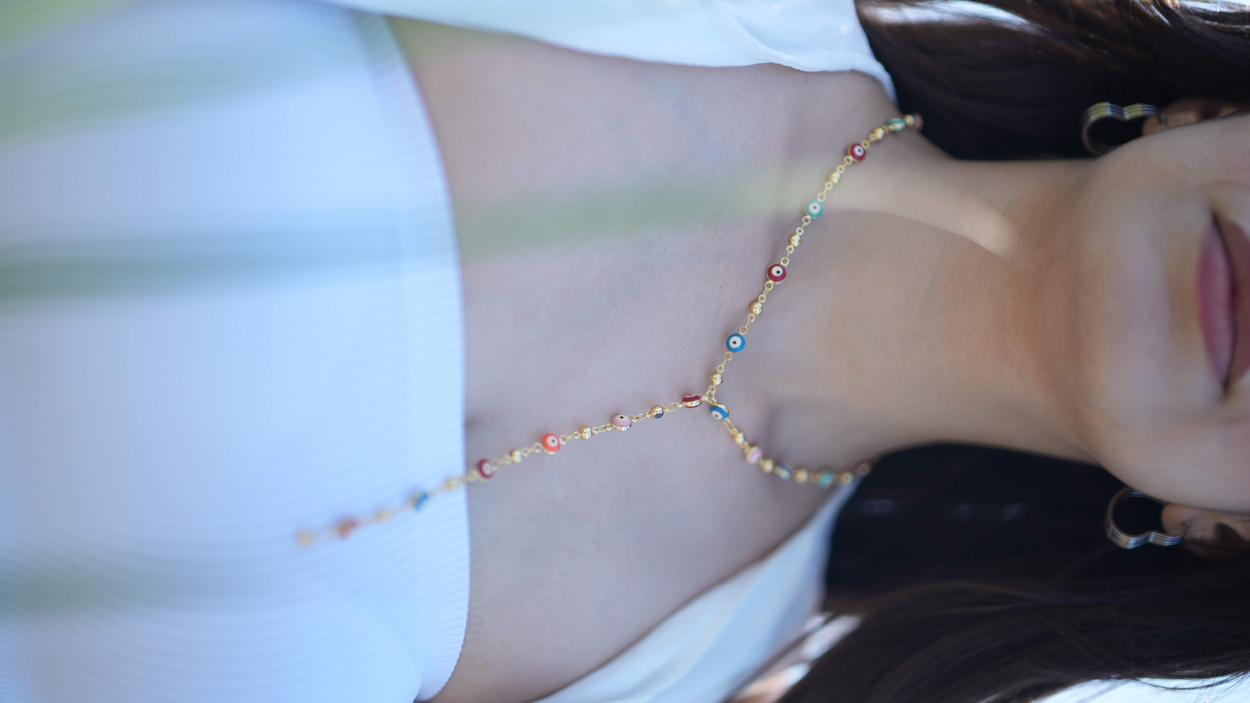 Renkli Gözlü Yasmin Kolye