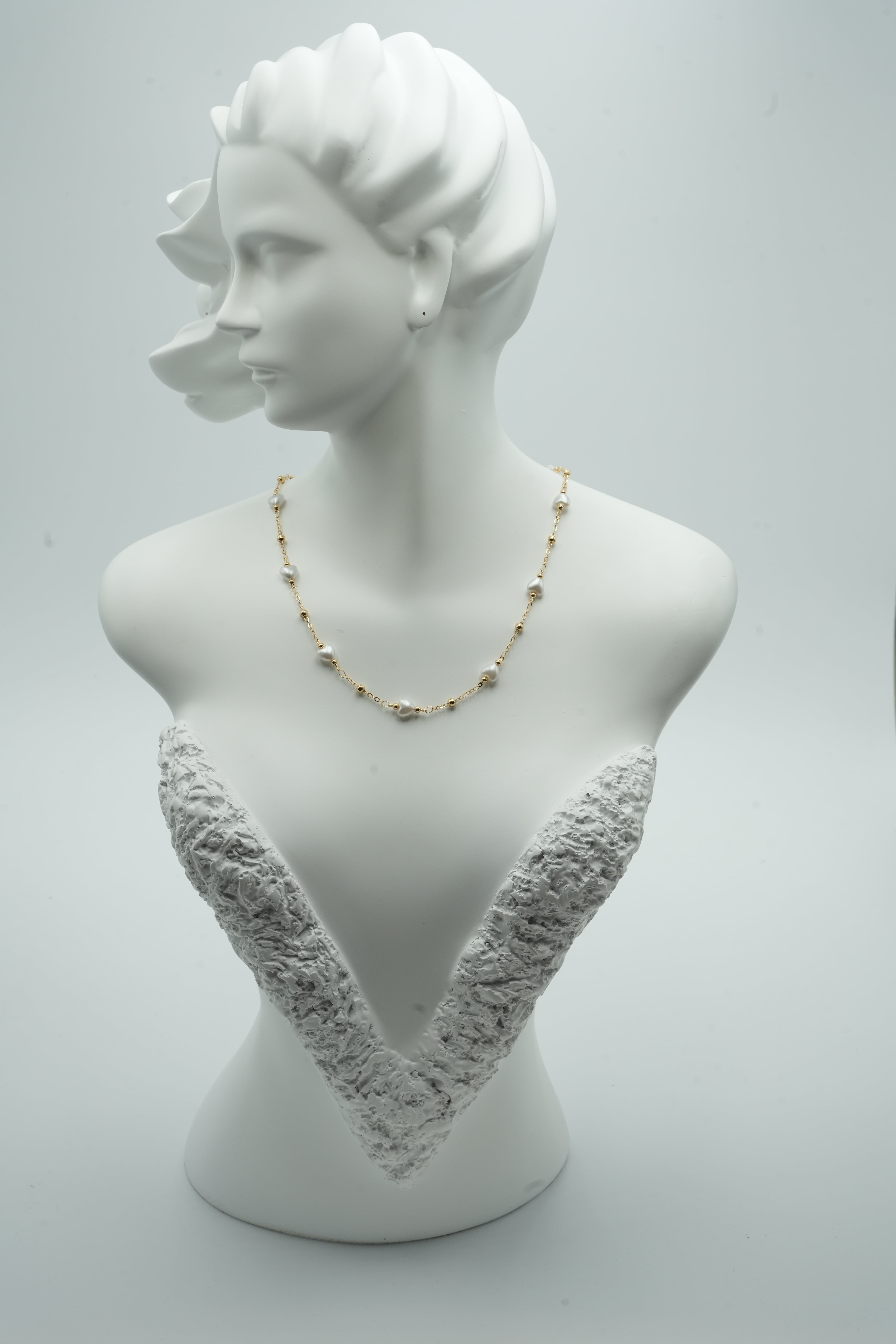 Dorica İnci Kalpli Kolye