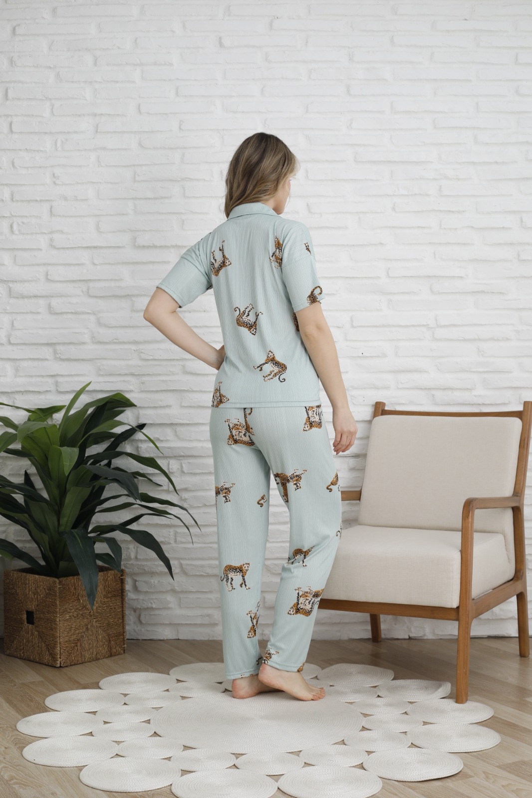 Pegasus Bayan 5 Düğme Pijama Siyah