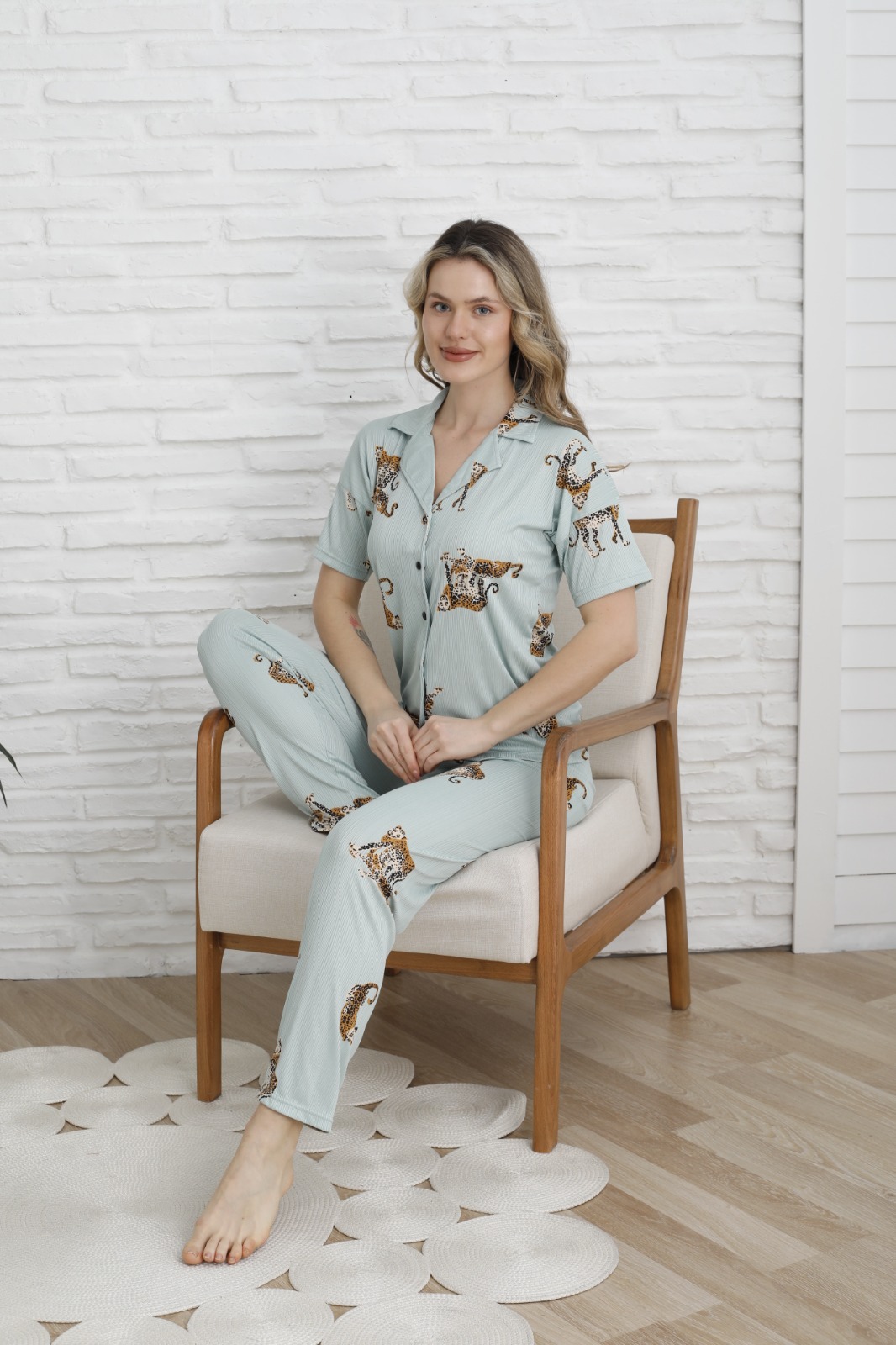 Pegasus Bayan 5 Düğme Pijama Siyah